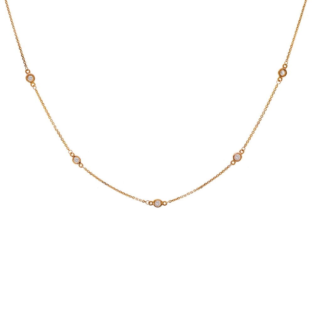 0.50 Ct. tw. Round Diamonds by the Yard Necklace 14K Gold